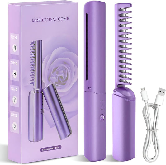 Cordless Mini Rechargeable Hair Straightener for Womens